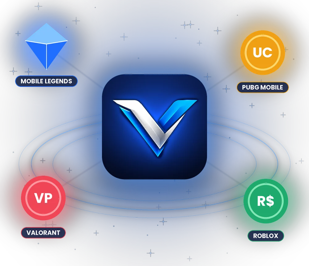 VEXARO, platform top up Diamond Mobile Legends, UC PUBG Mobile, Valorant Points, dan Robux Roblox